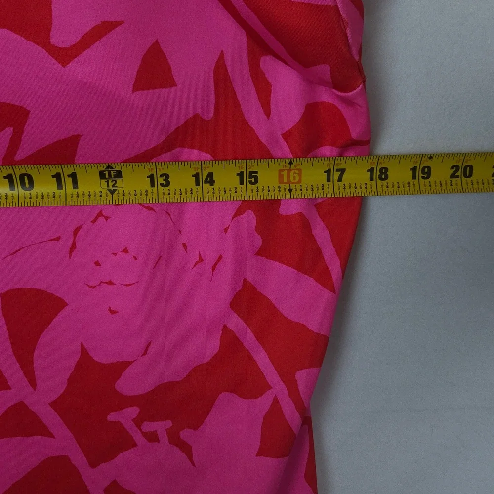 Vineyard Vines Rash Guard Swim Shirt Womens Small Pink Red‎ Floral Boatneck Sun